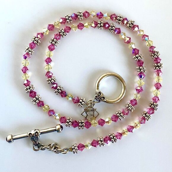 UE# Amethyst Crystal & Sterling 925 Silver Beaded Necklace - Picture 2 of 10